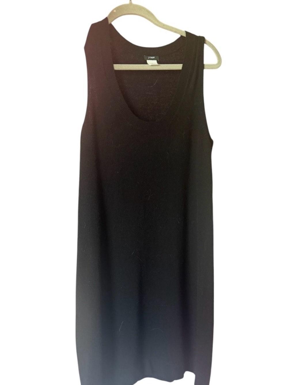 J. Crew Black Ribbed Sleeveless Knit Shift Dress